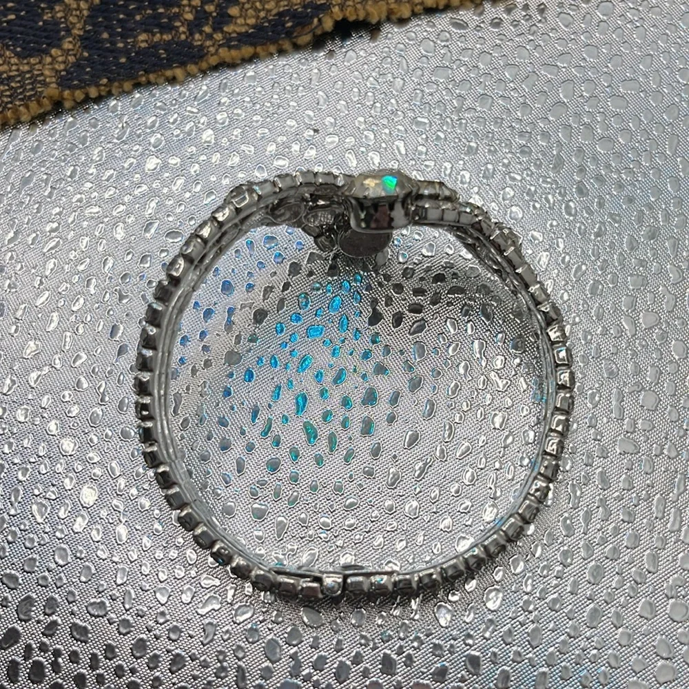 Hinged Clamp Graduated Rhinestone Vintage Bracelet Duo - Picture 5 of 8